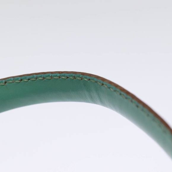 CELINE Vanity Cosmetic Pouch Leather Green Auth 74541 - Picture 8 of 16